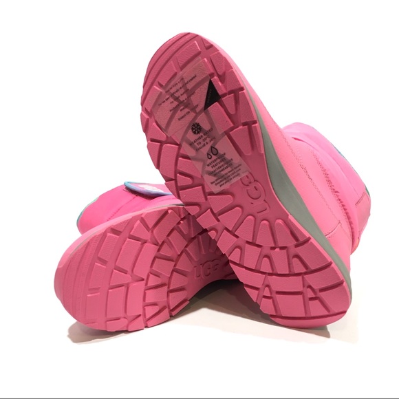 UGG Toty Weather Rainbow Waterproof Boots -Pink Leather -Big Kids US 4 -NEW - Picture 8 of 8